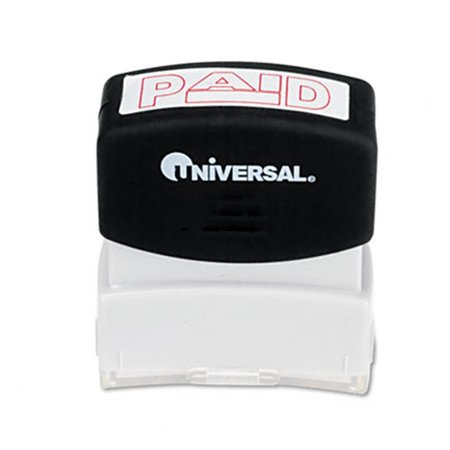 UNIVERSAL BATTERY Universal 10062 One-Color Message Stamp    Paid    Pre-Inked/Re-Inkable  Red 10062